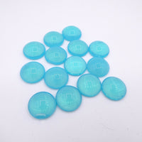 Czech Glass Dome Cabochon 18mm Opal Aqua Uranium