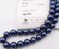 Preciosa Round Pearl Maxima 8mm Pearl Effect Blue