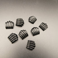 West German Fluted Deco Drop Flatback Cabochon 14x14mm Jet Black