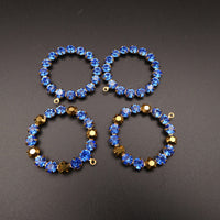 Swarovski Rhinestone Hoop Pendant with loop 30mm Sapphire Mix