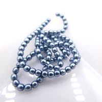 Czech Glass Round Pearl Beads 2mm Grey