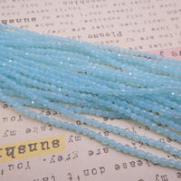 Czech Fire Polish Beads 3mm Milky Aquamarine