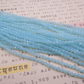 Czech Fire Polish Beads 3mm Milky Aquamarine