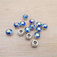 Swarovski 1088 Chaton in setting 34ss (6mm) Light Sapphire AB