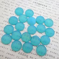 Czech Glass Dome Cabochon 20mm Matte Mint Uranium Glow