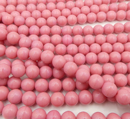 Czech Glass Smooth Round Beads 8mm Opaque Pink