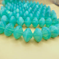 Czech Large Spacer Beads 14x14mm Opal Green