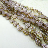 Czech Leaf Beads 10x8mm Luster Transparent Green