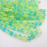 Czech Crackle Firepolish 8mm Green Blue