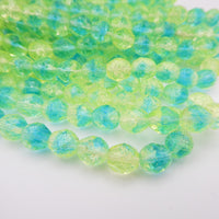 Czech Crackle Firepolish 8mm Green Blue