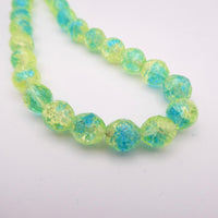Czech Round Crackle Firepolish 10mm Green Blue