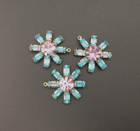 Flower Pendant 30mm with Vintage Swarovski Crystals