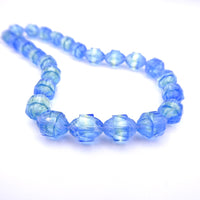 Czech Turbine Glass Beads 10x8mm Blue Lt Green