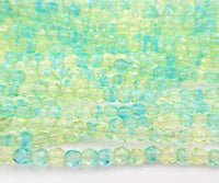 Czech Fire Polish Beads 4mm Green/Blue
