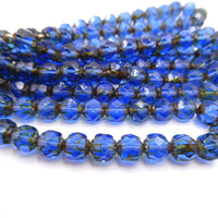 Czech Glass Cathedral Beads 6mm Sapphire