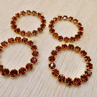 Swarovski Rhinestone Hoop Pendant with loop 30mm Madeira Topaz