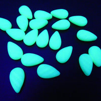 Czech Glass Textured Teardrop 11x18 mm Light Opaque Gray Uranium