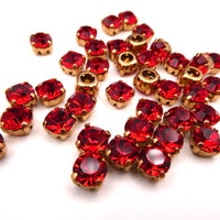 Swarovski 1088 Chaton in setting 34ss (7mm) Light Siam