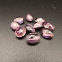 West German Glass Oval Cabochon 10x8mm Amethyst Moonstone