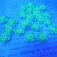 Czech Large Rose Glass Beads 18mm White Blue Lined