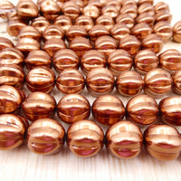 Czech Melon Round Beads 14mm ColorTrends Bronze