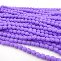 Czech Fire Polish Beads 6mm Opaque Lavender