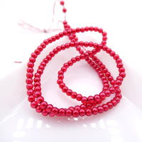 Czech Glass Round Pearl Beads 2mm Hot Pink