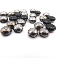 Preciosa Candy 2 Hole Cabochon 8mm Jet Hematite