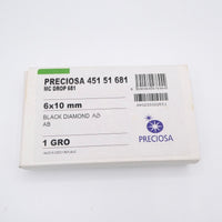 Czech Machine Cut Drops 10x6mm Black Diamond AB