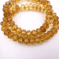 Czech Special Cut Rondelle Fire Polished Beads 8mm Transparent Yellow Picasso