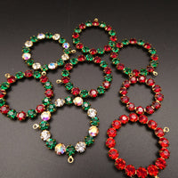 Swarovski Rhinestone Hoop Pendant with loop 30mm Christmas Colours