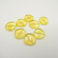 Czech Glass 8-Edge Flat Beads 15mm Yellow Topaz Uranium