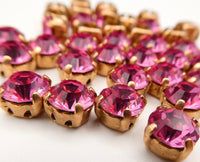 Swarovski 1088 Chaton in setting 34ss (6mm) Rose