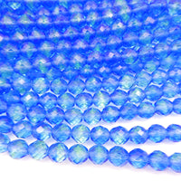 Czech Fire Polished Beads12mm Blue Green Uranium