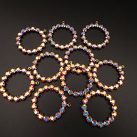 Swarovski Rhinestone Hoop Pendant with loop 30mm Crystal AB
