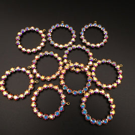 Swarovski Rhinestone Hoop Pendant with loop 30mm Crystal AB
