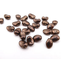 Tulip Petal Beads 6X8mm JET BRONZE