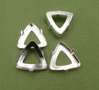 Sew On Prong Setting for Triangle Rhinestones 4722 Silver Plated
