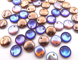 Lentil Beads 6mm Crystal Copper Rainbow