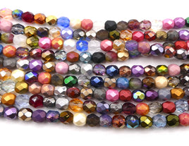 Czech Fire Polish Beads 6mm Colour Mix