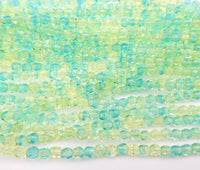 Czech Fire Polish Beads 4mm Green/Blue