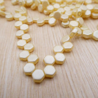 Honeycomb Beads 6mm Pastel Cream