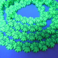 Grape Leaf Pressed Beads 13x11mm Green Opal with Blue Lined