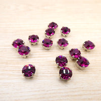 Swarovski 1088 Chaton in setting 34ss (6mm) Fuchsia