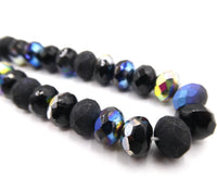 Czech Faceted Rondelle 9x6mm Jet Midnight Mix