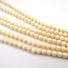 Czech Round Beads 6mm Pastel Cream