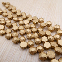 Honeycomb Jewel Beads 6mm Anitque Gold