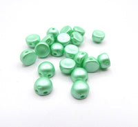 Czech 2 Hole Dome Cabochon 6mm Pastel Lt Green