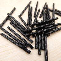 Czech Glass Twisted Bugle Beads 25mm Black