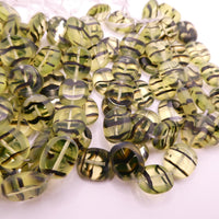 Czech Oval Window Beads 14x12mm Jonquil Tortoise